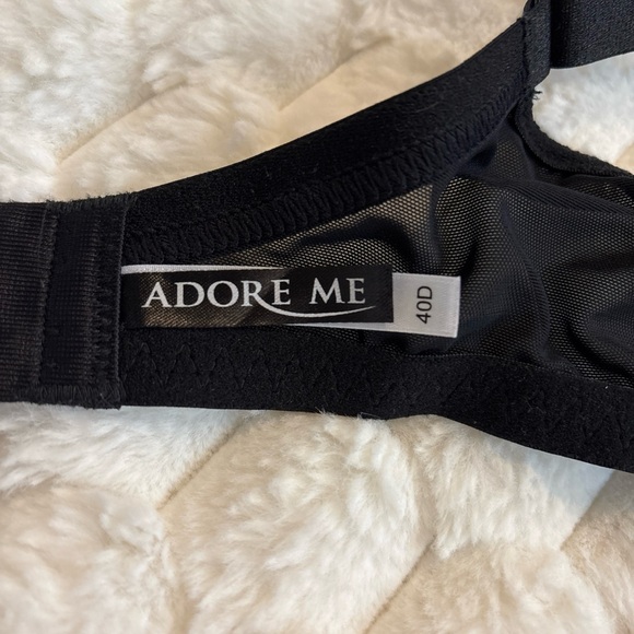 Adore Me Womens Black Lace Mesh  Underwire Back Closure Bra 40D Coquette - Picture 11 of 13